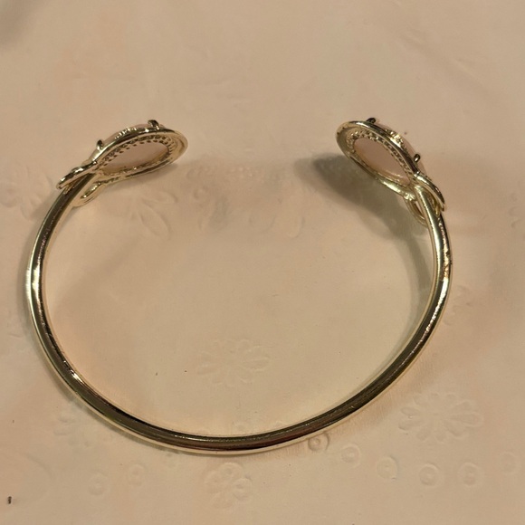 Kendra Scott Gold Bracelet with Blush pink Accents stones bangle - Picture 4 of 4